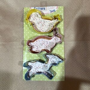 Spring easter, cookie cutters, chick, rabbit, lamb. New